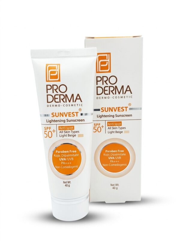 کرم ضد آفتاب و روشن کننده لک های پوست SPF50 رنگ بژ روشن